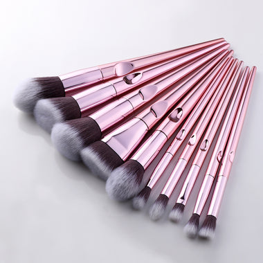 Metallic make-up brush set 10 pieces