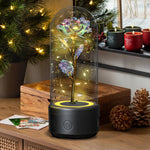 LED glass cloche with Immortal Rose and Bluetooth speaker