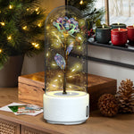 LED Glas Cloche mit Immortal Rose und Bluetooth Speaker