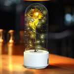 LED Glas Cloche mit Immortal Rose und Bluetooth Speaker